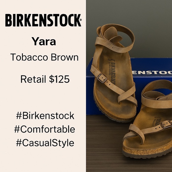Birkenstock Yara Tobacco Sandals - Picture 1 of 5